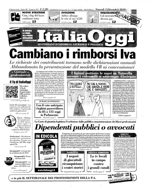 Italia oggi : quotidiano di economia finanza e politica